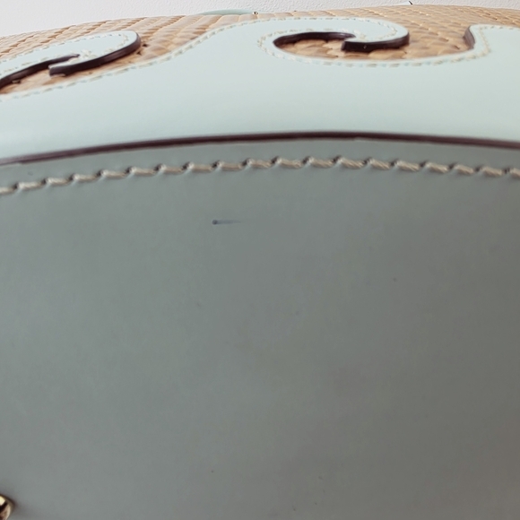 Dooney Bourke Beacon Woven Atlantic Tote Tan Mint Shoulder Bag - Picture 16 of 16